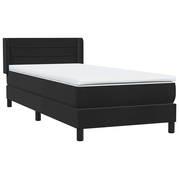 vidaXL Boxspringbett mit Matratze Schwarz 90x210 cm Samt