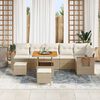 vidaXL Garten-Sofa-Set mit Kissen 9 pcs Beige und Creme