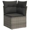 vidaXL 5-tlg. Garten-Sofagarnitur mit Kissen Grau Poly Rattan