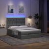 vidaXL Ottoman-Bett mit Matratze & LEDs Dunkelgrau 140x190 cm Stoff