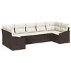 vidaXL Sofa Set 7 stk. Braun [Synthetisch]: Poly Rattan