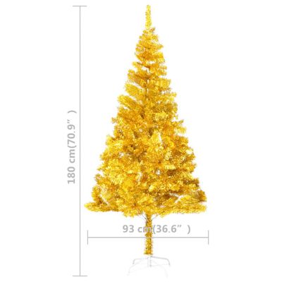 vidaXL Künstlicher Weihnachtsbaum mit Beleuchtung & Ständer Gold 180cm