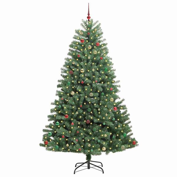 vidaXL K&uuml;nstlicher klappbarer Weihnachtsbaum mit 300 LEDs Gr&uuml;n 270 cm