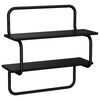 vidaXL 2-stufiges Wandregal Schwarz Eichen-Optik 80 x 24,5 x 61 cm
