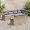vidaXL Gartensofa-set mit Kissen 7 pcs Beige Poly-Rattan