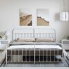 vidaXL Bettgestell mit Kopf- und Fu&szlig;teil Metall Wei&szlig; 183x213 cm