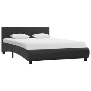 vidaXL Bett mit LED-Beleuchtung ohne Matratze Schwarz 120x200 cm