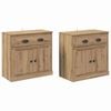 vidaXL Sideboards 2 stk. Artisan-Eiche 70 x 35,5 x 67,5 cm
