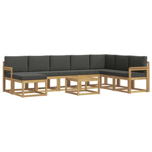 vidaXL Outdoor-Sofagarnitur 9 stk. Wei&szlig; und Anthrazit