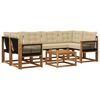 vidaXL Outdoor-Sofagarnitur mit Kissen 7 pcs Natur und Beige