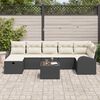 vidaXL Garten-Sofa-Set mit Kissen 8 pcs Schwarz Poly Rattan