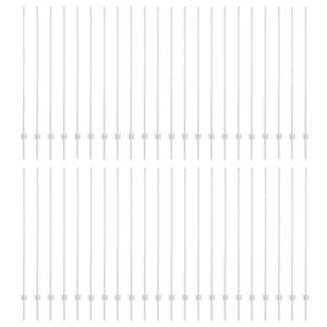 vidaXL Eingebetteter Zaunpfosten 44 Stk. Silber 200 cm