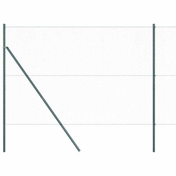 vidaXL Zaunpfosten Gr&uuml;n 10 x 1,5 m (25 mm Maschen) Stahl und PVC