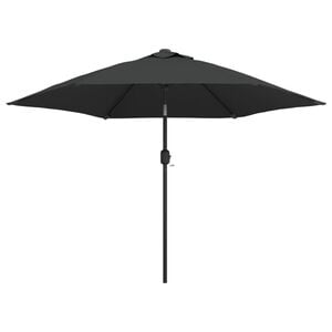 vidaXL Sonnenschirm mit LED-Leuchten und Stahlmast 300 cm Anthrazit