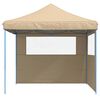 vidaXL Partyzelt Faltbar Pop-Up mit 2 Seitenteilen Beige