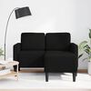vidaXL 2-Sitzer-Sofa mit Chaiselongue L-Form Schwarz 125 cm Stoff