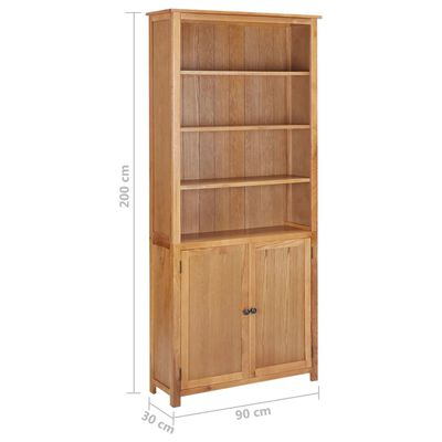 vidaXL Bücherregal mit 2 Türen 90x30x200 cm Massivholz Eiche