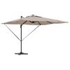 vidaXL Roma Parasol Taupe 286 x 285 x 270 cm Aluminium und Polyester