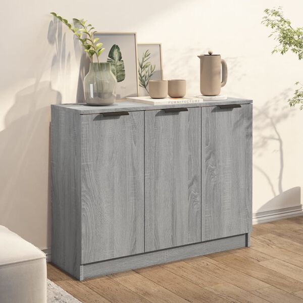 vidaXL Sideboard Grau Sonoma 90,5x30x70 cm Holzwerkstoff