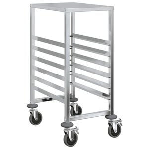 vidaXL Tablettwagen mit 6 GN-Beh&auml;ltern 39x55x87 cm Edelstahl