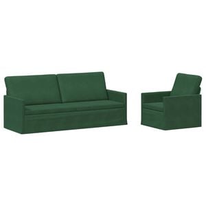 vidaXL Sofa-Set 2 pcs Dschungelgr&uuml;n Cordstoff