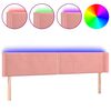 vidaXL LED Kopfteil Rosa 203x16x78/88 cm Samt