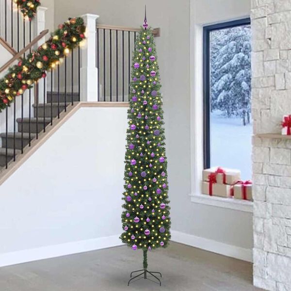 vidaXL K&uuml;nstlicher Weihnachtsbaum mit 300 LEDs mit St&auml;nder Gr&uuml;n 270 cm