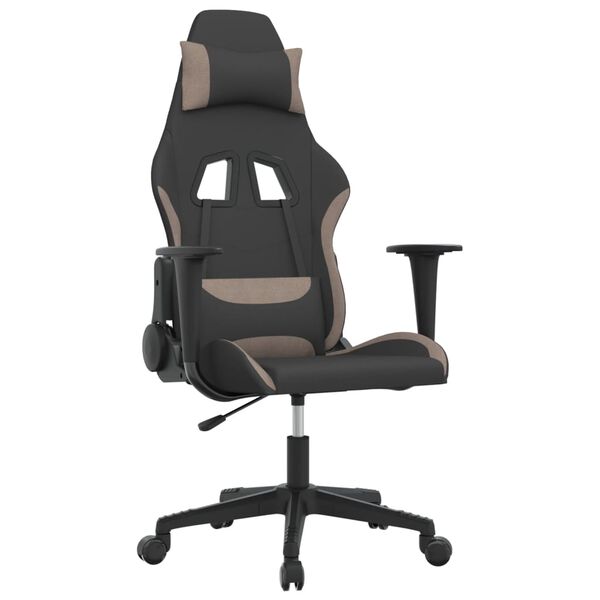 vidaXL Gaming-Stuhl mit Massagefunktion Schwarz und Taupe Stoff