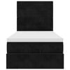 vidaXL Ottoman-Bett mit Matratzen & LEDs Schwarz 100x200 cm Samt