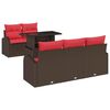 vidaXL Gartensofa-set 6 stk. Braun Poly Rattan