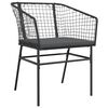 vidaXL 5-tlg. Garten-Essgruppe mit Kissen Schwarz Poly Rattan Glas