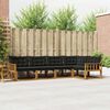 vidaXL Outdoor-Sofagarnitur mit Kissen 5 pcs Nat&uuml;rlich und Schwarz