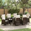 vidaXL Garten Essgruppe mit Kissen 7 pcs Braun Poly-Rattan