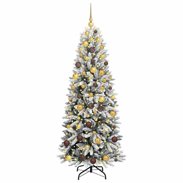 vidaXL K&uuml;nstlicher Weihnachtsbaum mit 300 LEDs mit St&auml;nder Wei&szlig; 180 cm