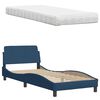 vidaXL Bett mit Matratze "Hanko" Blau 90x190 cm Stoff