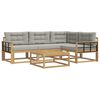 vidaXL Outdoor-Sofagarnitur 5 stk. Wei&szlig; und Hellgrau Polyester