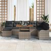 vidaXL Garten-Sofa-Set mit Kissen mit Speicher 9 pcs Grau