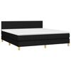 vidaXL Boxspringbett mit Matratze & LED Schwarz 160x200 cm Stoff