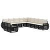 vidaXL Gartensofa-set 11 stk. Schwarz und Cremewei&szlig; Poly-Rattan