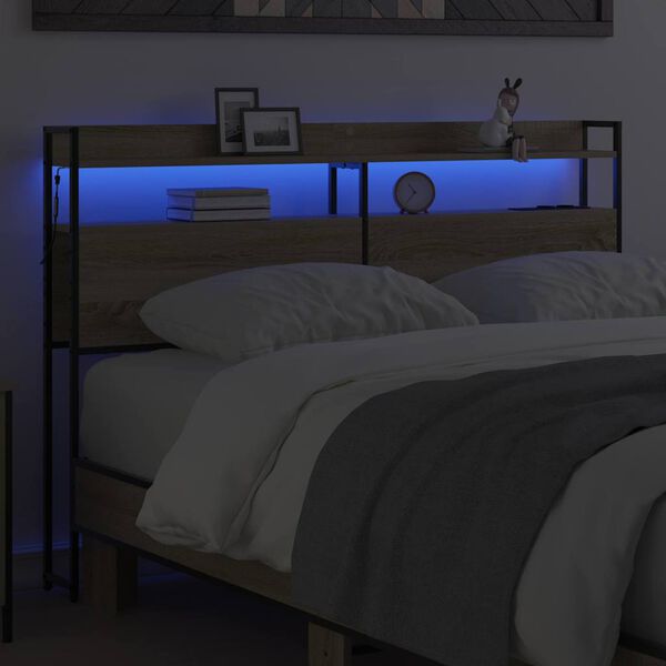 vidaXL Aufbewahrungskopfteil Sonoma-Eiche 120 cm Holzwerkstoff