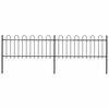 vidaXL Gartenzaun mit Rundbogen Stahl 337 x 80 cm Schwarz