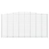 vidaXL Gabione mit Hochbogen 400x50x200/220 cm Verzinktes Eisen