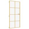 vidaXL Innentür Schlank Golden 93x201,5 cm Hartglas und Aluminium