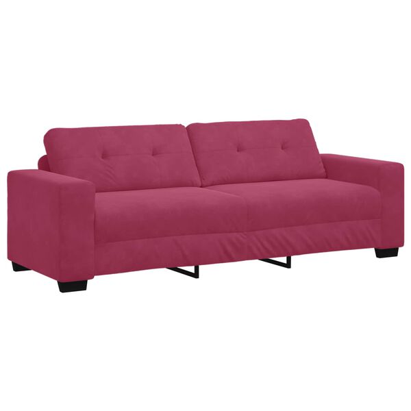 vidaXL 3-Sitzer-Sofa Weinrot 180 cm Samt