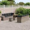 vidaXL Gartensofa-set mit Kissen 11 pcs Grau Poly-Rattan