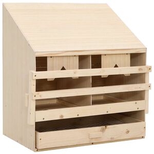vidaXL Legenest f&uuml;r H&uuml;hner 2 F&auml;cher 63x40x65 cm Massivholz Kiefer