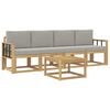 vidaXL Outdoor-Sofagarnitur 5 stk. Wei&szlig; und Hellgrau Polyester