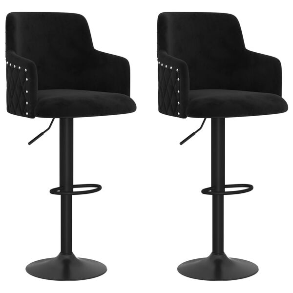 vidaXL Barhocker 2 Stk. Schwarz Samt