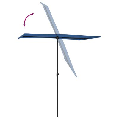vidaXL Sonnenschirm mit Aluminium-Mast 180 x 110 cm Azurblau