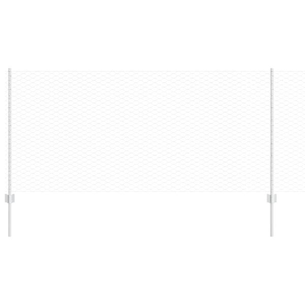 vidaXL Zaun mit Pfosten Silber 1 x 100 m Stahl